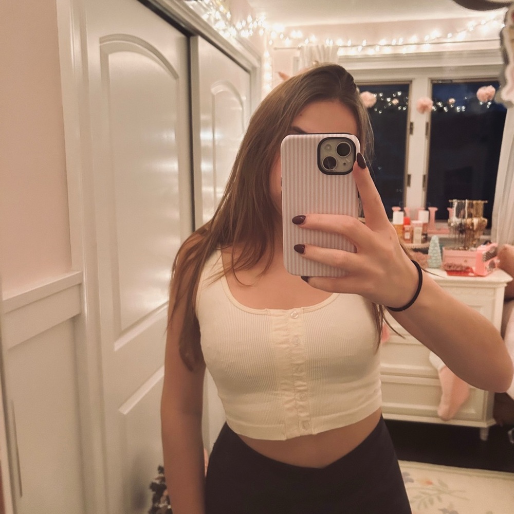 Forever 21 yellow Ribbed Crop Top